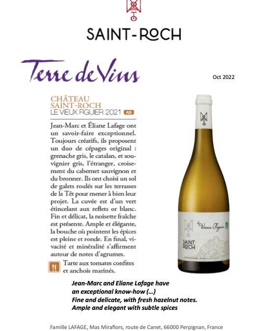 Terre de vins oct 2022 st roch vieux figuier